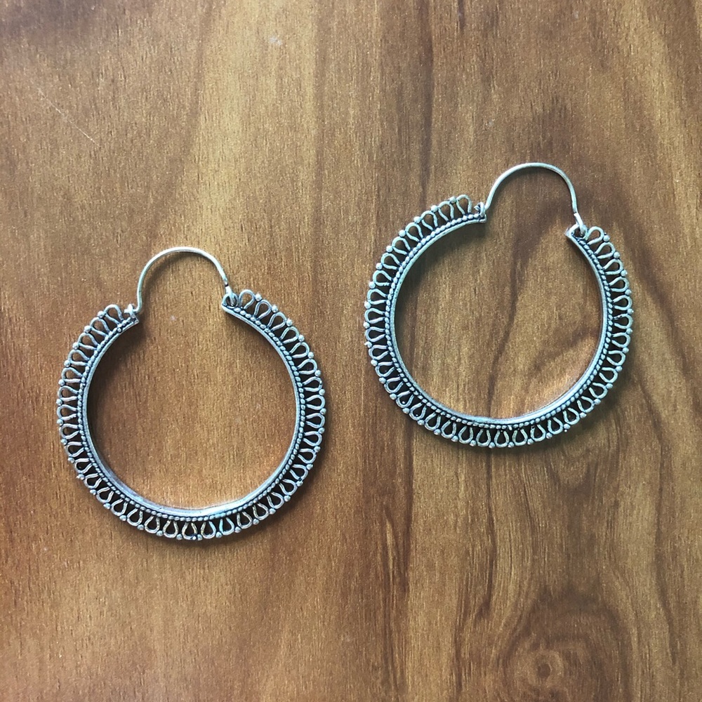 Handmade Brass Boho Hoop Earrings